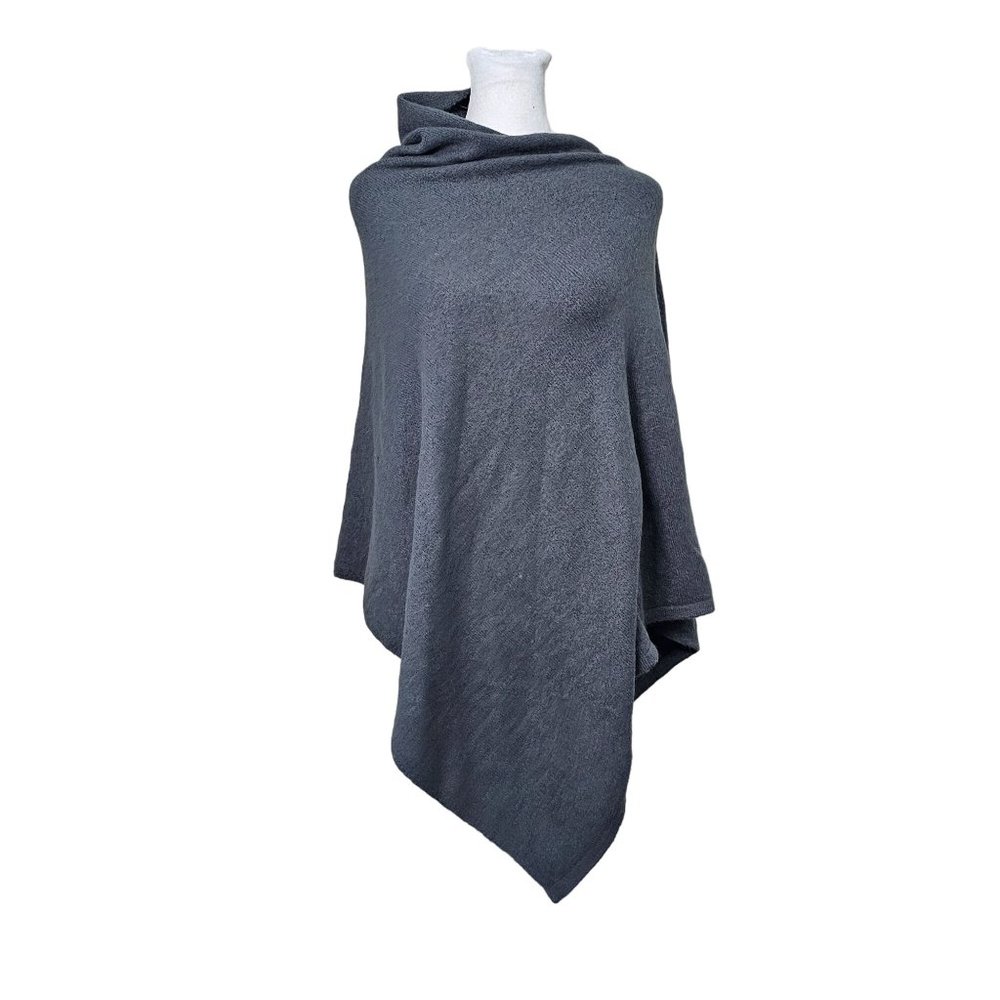 NWT Look Cashmere Gray Cashmere mix Poncho Coat OS